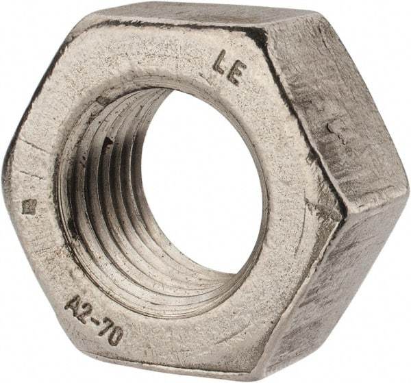 Value Collection - M33x3.50 Metric Coarse Stainless Steel Right Hand Hex Nut - 50mm Across Flats, 26mm High, Uncoated - Eagle Tool & Supply