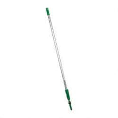 Unger - 144" Long x 1.15" Diam Aluminum Handle for Unger Products - Threaded Connection, Silver, Telescoping - Eagle Tool & Supply