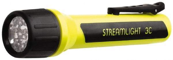 Streamlight - White LED Bulb, 85 Lumens, Industrial/Tactical Flashlight - Black, Yellow Plastic Body, 3 C Alkaline Batteries Not Included - Eagle Tool & Supply