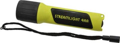 Streamlight - Xenon Bulb, 34 Lumens, Industrial/Tactical Flashlight - Black, Yellow Plastic Body, 4 AA Alkaline Batteries Included - Eagle Tool & Supply