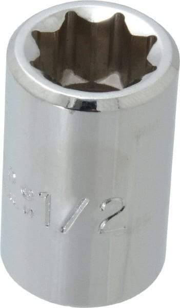 Proto - 1/2", 1/2" Drive, Standard Hand Socket - 8 Points, 1-7/16" OAL, Alloy Steel, Chrome Finish - Eagle Tool & Supply