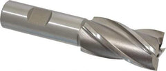 Weldon - 1", 1-7/8" LOC, 3/4" Shank Diam, 4-1/8" OAL, 4 Flute, High Speed Steel Square End Mill - Single End, Uncoated, Spiral Flute, Right Hand Cut, Right Hand Flute - Eagle Tool & Supply