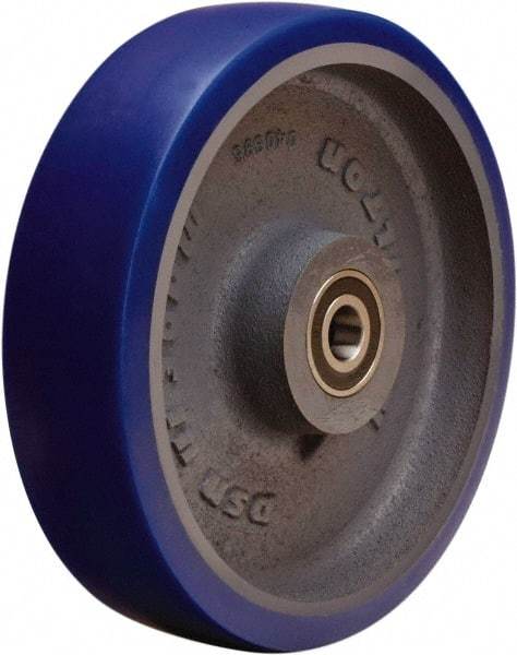 Hamilton - 8 Inch Diameter x 2 Inch Wide, Polyurethane Mold on to Cast Iron Center Caster Wheel - 1,200 Lb. Capacity, 2-1/4 Inch Hub Length, 1/2 Inch Axle Diameter, Sealed Precision Ball Bearing - Eagle Tool & Supply