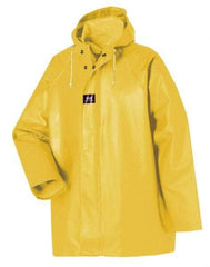 Helly Hansen - Size M, Yellow, Rain Jacket - 38-40" Chest, Attached Hood - Eagle Tool & Supply
