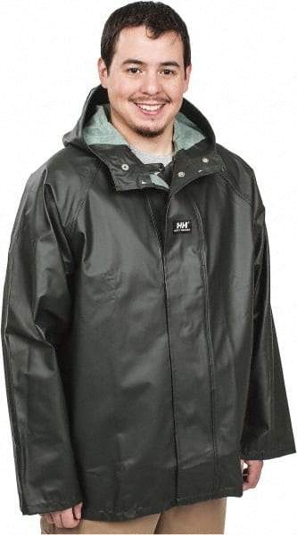 Helly Hansen - Size L, Green, Rain Jacket - 40-42" Chest, - Eagle Tool & Supply