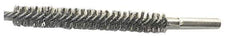 Schaefer Brush - 4" Brush Length, 3/4" Diam, Double Stem, Double Spiral Tube Brush - 6" Long, Stainless Steel, 12-24 Female Connection - Eagle Tool & Supply