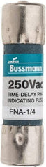 Cooper Bussmann - 250 VAC, 0.25 Amp, Time Delay Pin Indicator Fuse - Fuse Holder Mount, 1-1/2" OAL, 10 at 125 V kA Rating, 13/32" Diam - Eagle Tool & Supply