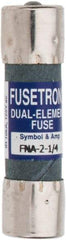 Cooper Bussmann - 250 VAC, 2.25 Amp, Time Delay Pin Indicator Fuse - Fuse Holder Mount, 1-1/2" OAL, 10 at 125 V kA Rating, 13/32" Diam - Eagle Tool & Supply