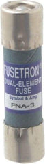 Cooper Bussmann - 250 VAC, 3 Amp, Time Delay Pin Indicator Fuse - Fuse Holder Mount, 1-1/2" OAL, 10 at 125 V kA Rating, 13/32" Diam - Eagle Tool & Supply