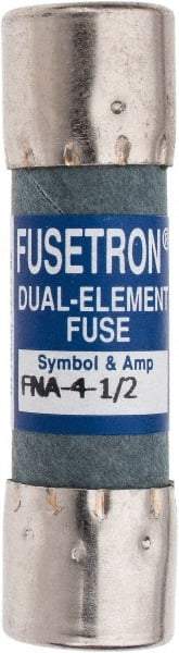 Cooper Bussmann - 250 VAC, 4.5 Amp, Time Delay Pin Indicator Fuse - Fuse Holder Mount, 1-1/2" OAL, 10 at 125 V kA Rating, 13/32" Diam - Eagle Tool & Supply