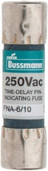 Cooper Bussmann - 250 VAC, 0.6 Amp, Time Delay Pin Indicator Fuse - Fuse Holder Mount, 1-1/2" OAL, 10 at 125 V kA Rating, 13/32" Diam - Eagle Tool & Supply