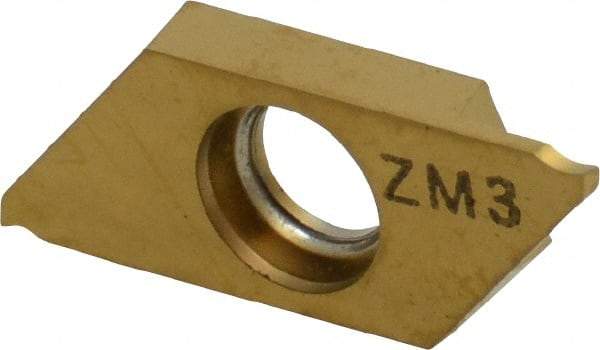 NTK - CTP FL ZM3 Grade, 0.0276" Cutting Width, Carbide Cutoff Insert - 16° Left Hand Lead Angle, 0.002" Cnr Rad, TiN Coated - Eagle Tool & Supply
