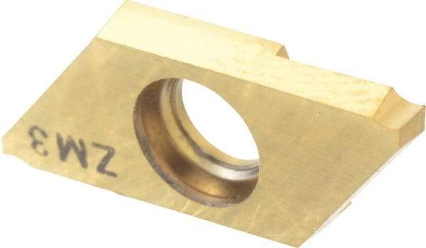 NTK - CTP FLN ZM3 Grade, 0.0787" Cutting Width, Carbide Cutoff Insert - 0° Neutral Lead Angle, 0.002" Cnr Rad, TiN Coated - Eagle Tool & Supply