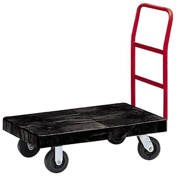 Rubbermaid - 1,000 Lb Capacity Structural Foam/Steel Platform Truck - Structural Foam Deck, 24" OAW, Polyolefin Casters - Eagle Tool & Supply