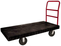 Rubbermaid - 2,500 Lb Capacity Structural Foam/Steel Platform Truck - Structural Foam Deck, 30" OAW, Polyolefin Casters - Eagle Tool & Supply
