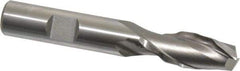 Weldon - 1/2" Diam, 1-1/4" LOC, 2 Flute High Speed Steel Roughing & Finishing Square End Mill - Uncoated, 3-1/4" OAL, 1/2" Shank Diam, Weldon Shank, 30° Helix, Centercutting - Eagle Tool & Supply