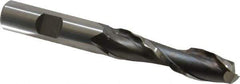 Weldon - 1/2" Diam, 2" LOC, 2 Flute High Speed Steel Roughing & Finishing Square End Mill - Uncoated, 4" OAL, 1/2" Shank Diam, Weldon Shank, 30° Helix, Centercutting - Eagle Tool & Supply