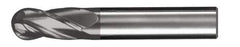 SGS - 13/32" Diam, 1" LOC, 4 Flute Solid Carbide Ball End Mill - AlTiN Finish, Single End, 2-3/4" OAL, 7/16" Shank Diam, Spiral Flute - Eagle Tool & Supply