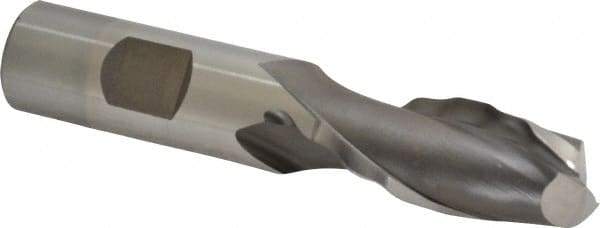 Weldon - 3/4" Diam, 1-5/8" LOC, 2 Flute High Speed Steel Roughing & Finishing Square End Mill - Uncoated, 3-7/8" OAL, 3/4" Shank Diam, Weldon Shank, 30° Helix, Centercutting - Eagle Tool & Supply