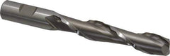 Weldon - 3/4" Diam, 4" LOC, 2 Flute High Speed Steel Roughing & Finishing Square End Mill - Uncoated, 6-1/4" OAL, 3/4" Shank Diam, Weldon Shank, 30° Helix, Centercutting - Eagle Tool & Supply