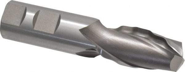 Weldon - 1" Diam, 2" LOC, 2 Flute High Speed Steel Roughing & Finishing Square End Mill - Uncoated, 4-1/2" OAL, 1" Shank Diam, Weldon Shank, 30° Helix, Centercutting - Eagle Tool & Supply
