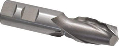 Weldon - 1" Diam, 2" LOC, 2 Flute High Speed Steel Roughing & Finishing Square End Mill - Uncoated, 4-1/2" OAL, 1" Shank Diam, Weldon Shank, 30° Helix, Centercutting - Eagle Tool & Supply