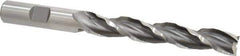 Weldon - 1/2" Diam, 3" LOC, 3 Flute High Speed Steel Roughing & Finishing Square End Mill - Uncoated, 5" OAL, 1/2" Shank Diam, Weldon Shank, 30° Helix, Centercutting - Eagle Tool & Supply
