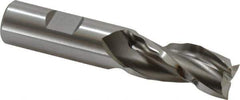 Weldon - 3/4" Diam, 1-5/8" LOC, 3 Flute High Speed Steel Roughing & Finishing Square End Mill - Uncoated, 3-7/8" OAL, 3/4" Shank Diam, Weldon Shank, 30° Helix, Centercutting - Eagle Tool & Supply