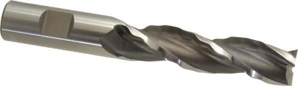 Weldon - 3/4" Diam, 3" LOC, 3 Flute High Speed Steel Roughing & Finishing Square End Mill - Uncoated, 5-1/4" OAL, 3/4" Shank Diam, Weldon Shank, 30° Helix, Centercutting - Eagle Tool & Supply