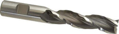 Weldon - 3/4" Diam, 3" LOC, 3 Flute High Speed Steel Roughing & Finishing Square End Mill - Uncoated, 5-1/4" OAL, 3/4" Shank Diam, Weldon Shank, 30° Helix, Centercutting - Eagle Tool & Supply