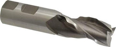 Weldon - 1" Diam, 2" LOC, 3 Flute High Speed Steel Roughing & Finishing Square End Mill - Uncoated, 4-1/2" OAL, 1" Shank Diam, Weldon Shank, 30° Helix, Centercutting - Eagle Tool & Supply