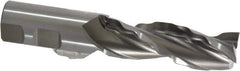Weldon - 1" Diam, 3" LOC, 3 Flute High Speed Steel Roughing & Finishing Square End Mill - Uncoated, 5-1/2" OAL, 1" Shank Diam, Weldon Shank, 30° Helix, Centercutting - Eagle Tool & Supply