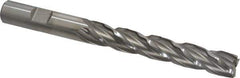 Weldon - 1/2" Diam, 3" LOC, 4 Flute High Speed Steel Roughing & Finishing Square End Mill - Uncoated, 5" OAL, 1/2" Shank Diam, Weldon Shank, 30° Helix, Non-Centercutting - Eagle Tool & Supply