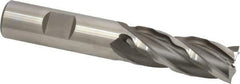 Weldon - 5/8" Diam, 1-5/8" LOC, 4 Flute High Speed Steel Roughing & Finishing Square End Mill - Uncoated, 3-3/4" OAL, 5/8" Shank Diam, Weldon Shank, 30° Helix, Non-Centercutting - Eagle Tool & Supply