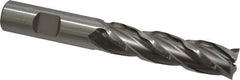Weldon - 5/8" Diam, 2-1/2" LOC, 4 Flute High Speed Steel Roughing & Finishing Square End Mill - Uncoated, 4-5/8" OAL, 5/8" Shank Diam, Weldon Shank, 30° Helix, Non-Centercutting - Eagle Tool & Supply
