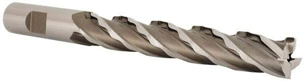 Weldon - 5/8" Diam, 4" LOC, 4 Flute High Speed Steel Roughing & Finishing Square End Mill - Uncoated, 6-1/8" OAL, 5/8" Shank Diam, Weldon Shank, 30° Helix, Non-Centercutting - Eagle Tool & Supply