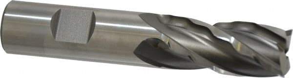 Weldon - 3/4" Diam, 1-5/8" LOC, 4 Flute High Speed Steel Roughing & Finishing Square End Mill - Uncoated, 3-7/8" OAL, 3/4" Shank Diam, Weldon Shank, 30° Helix, Non-Centercutting - Eagle Tool & Supply