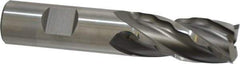 Weldon - 3/4" Diam, 1-5/8" LOC, 4 Flute High Speed Steel Roughing & Finishing Square End Mill - Uncoated, 3-7/8" OAL, 3/4" Shank Diam, Weldon Shank, 30° Helix, Non-Centercutting - Eagle Tool & Supply