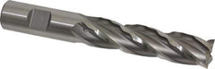 Weldon - 3/4" Diam, 3" LOC, 4 Flute High Speed Steel Roughing & Finishing Square End Mill - Uncoated, 5-1/4" OAL, 3/4" Shank Diam, Weldon Shank, 30° Helix, Non-Centercutting - Eagle Tool & Supply