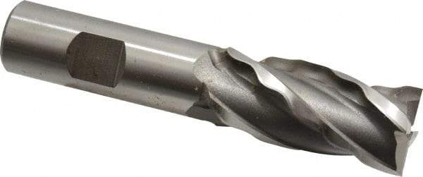 Weldon - 7/8" Diam, 1-7/8" LOC, 4 Flute High Speed Steel Roughing & Finishing Square End Mill - Uncoated, 4-1/8" OAL, 3/4" Shank Diam, Weldon Shank, 30° Helix, Non-Centercutting - Eagle Tool & Supply