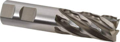 Weldon - 1" Diam, 2" LOC, 6 Flute High Speed Steel Roughing & Finishing Square End Mill - Uncoated, 4-1/2" OAL, 1" Shank Diam, Weldon Shank, 30° Helix, Non-Centercutting - Eagle Tool & Supply