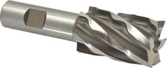Weldon - 1-1/4" Diam, 2" LOC, 6 Flute High Speed Steel Roughing & Finishing Square End Mill - Uncoated, 4-1/4" OAL, 3/4" Shank Diam, Weldon Shank, 30° Helix, Non-Centercutting - Eagle Tool & Supply