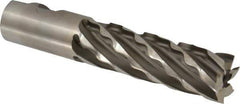 Weldon - 1-1/4" Diam, 4" LOC, 6 Flute High Speed Steel Roughing & Finishing Square End Mill - Uncoated, 6-1/2" OAL, 1-1/4" Shank Diam, Weldon Shank, 30° Helix, Non-Centercutting - Eagle Tool & Supply