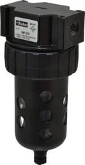 Parker - 1/4" Port, 6.22" High x 2.81" Wide Intermediate Filter with Polycarbonate Bowl, Manual Drain - 53 SCFM, 150 Max psi, 125°F Max Temp, Modular Connection, Bowl Guard, 4.4 oz Bowl Capacity - Eagle Tool & Supply