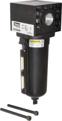 Parker - 3/4" Port, 10.95" High x 3.62" Wide Heavy Duty Filter with Metal Bowl, Manual Drain - 270 SCFM, 250 Max psi, 175°F Max Temp, Sight Glass Included, Modular Connection, 18 oz Bowl Capacity - Eagle Tool & Supply