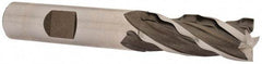 Weldon - 1/2" Diam, 1-1/4" LOC, 4 Flute High Speed Steel Roughing & Finishing Square End Mill - Uncoated, 3-1/4" OAL, 1/2" Shank Diam, Weldon Shank, 30° Helix, Centercutting, Regular Length - Eagle Tool & Supply