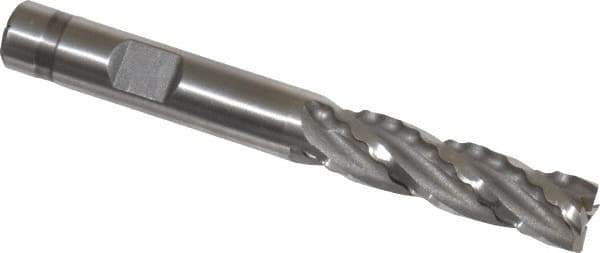 Weldon - 3/8" Diam, 1-3/8" LOC, 4 Flute Cobalt Roughing & Finishing Square End Mill - Uncoated, 3-1/8" OAL, 3/8" Shank Diam, Weldon Shank, 30° Helix, Non-Centercutting - Eagle Tool & Supply