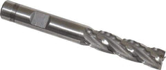 Weldon - 3/8" Diam, 1-3/8" LOC, 4 Flute Cobalt Roughing & Finishing Square End Mill - Uncoated, 3-1/8" OAL, 3/8" Shank Diam, Weldon Shank, 30° Helix, Non-Centercutting - Eagle Tool & Supply