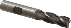 Weldon - 1/2" Diam, 1-1/4" LOC, 4 Flute Cobalt Roughing & Finishing Square End Mill - Uncoated, 3-1/4" OAL, 1/2" Shank Diam, Weldon Shank, 30° Helix, Non-Centercutting - Eagle Tool & Supply