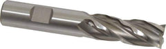 Weldon - 5/8" Diam, 1-5/8" LOC, 4 Flute Cobalt Roughing & Finishing Square End Mill - Uncoated, 3-3/4" OAL, 5/8" Shank Diam, Weldon Shank, 30° Helix, Non-Centercutting - Eagle Tool & Supply